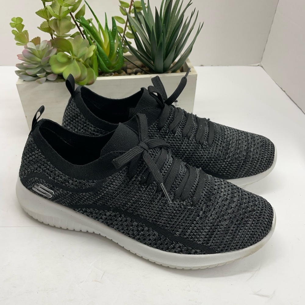 Skechers Women's Charcoal Knit Sneakers